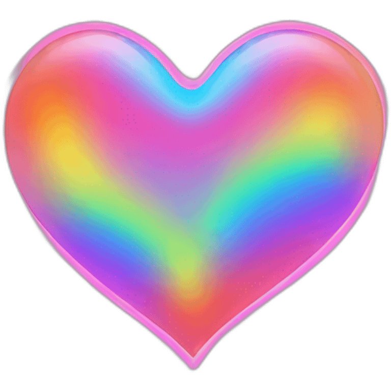 rainbow neon heart  emoji