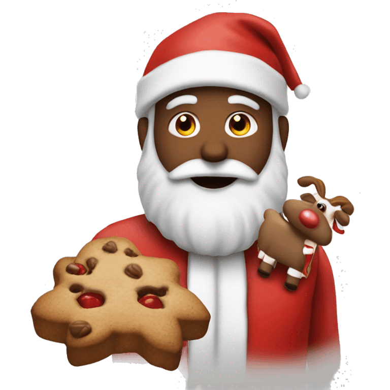 Santa Claus with Rudolf and Cookies emoji