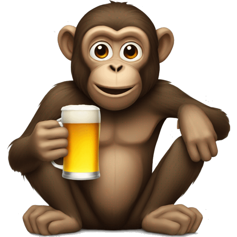 Monkey drinking a beer  emoji