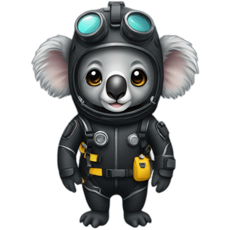 koala in black diving suit emoji