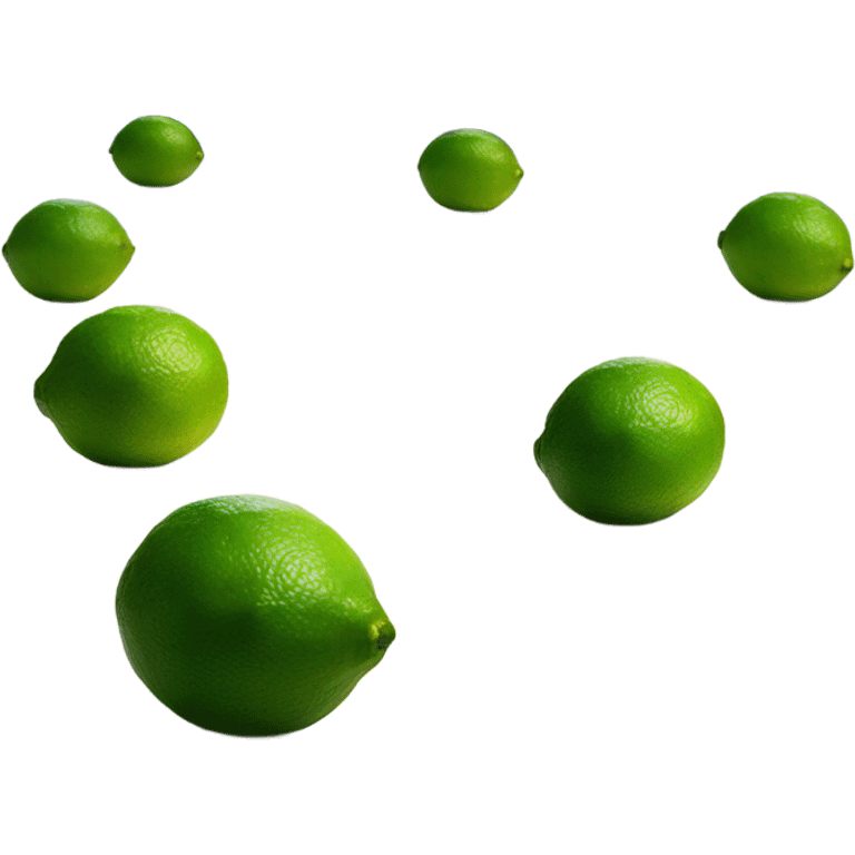 Limes on the floor. Make the limes on the floor and the sky as the top of the inage emoji