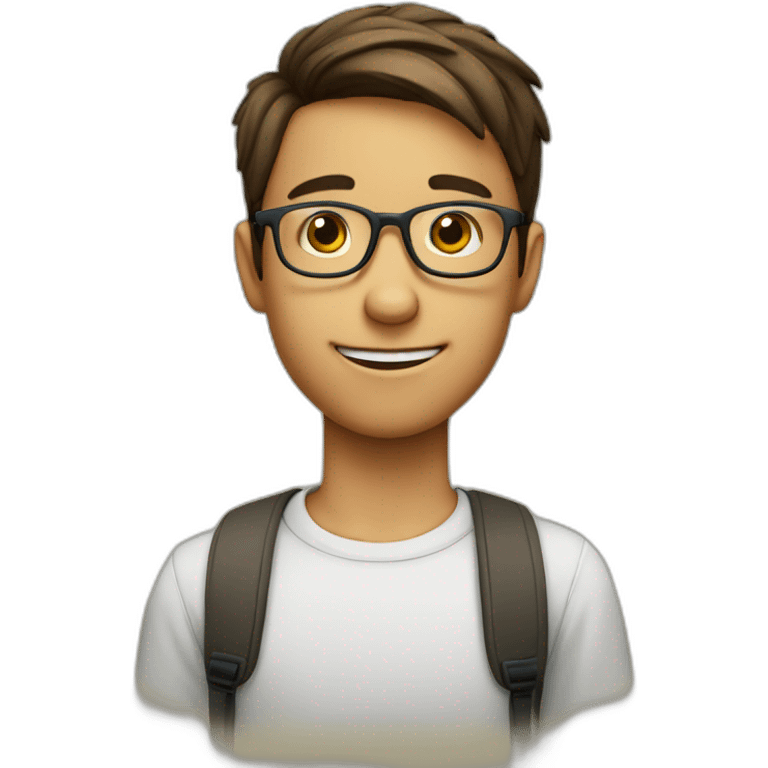 Studying boy with glasses  emoji