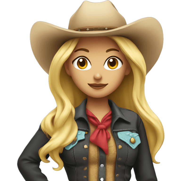 Blonde cowgirl, waist up emoji