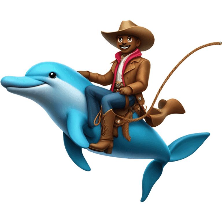 a cowboy riding a dolphin emoji