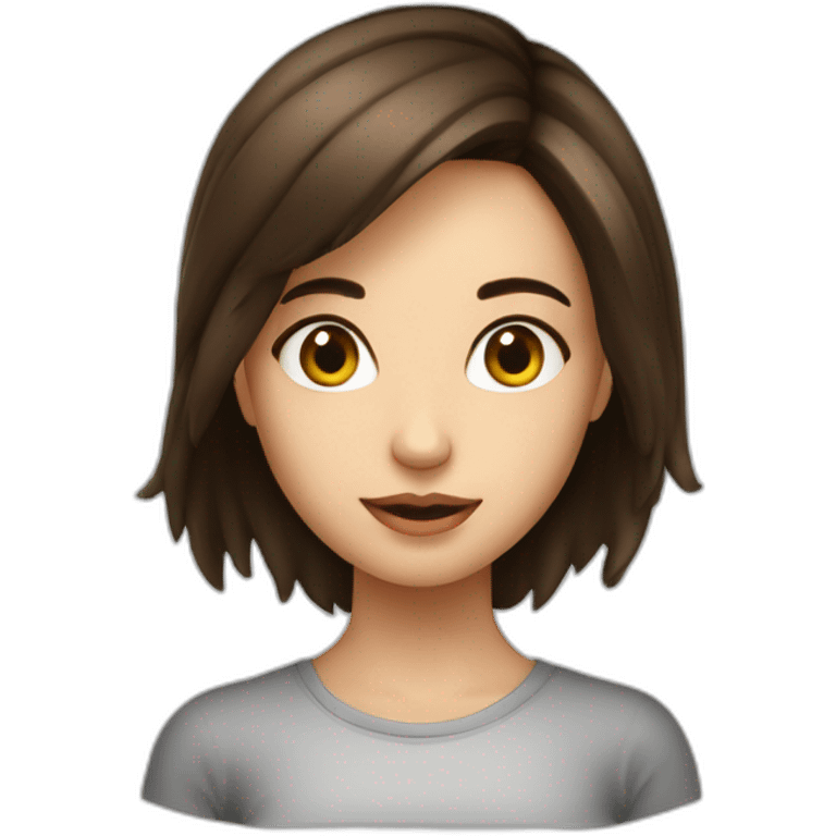 Fille brune abec des yeux bleux emoji