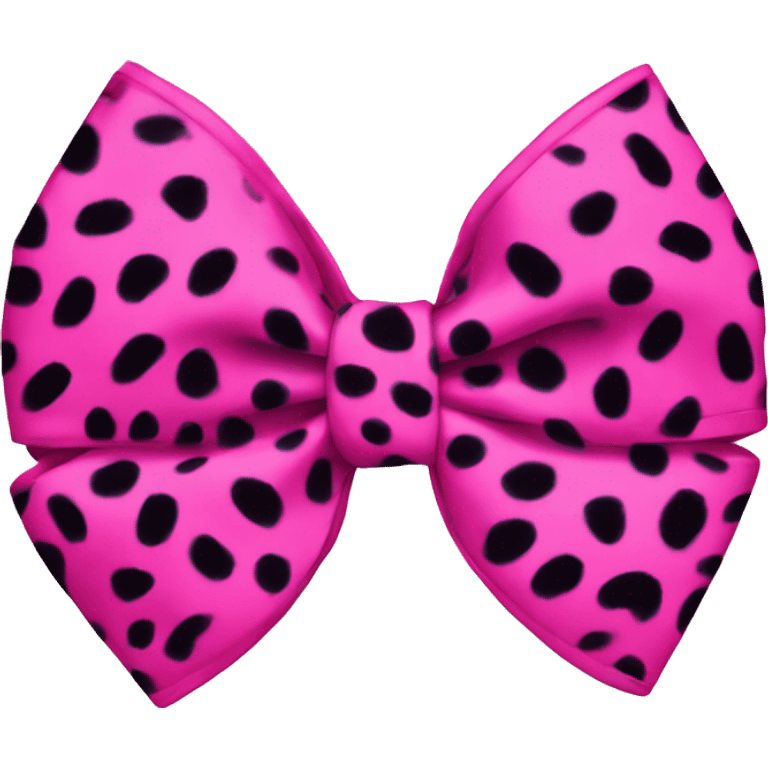 hot pink cheetah print bow emoji