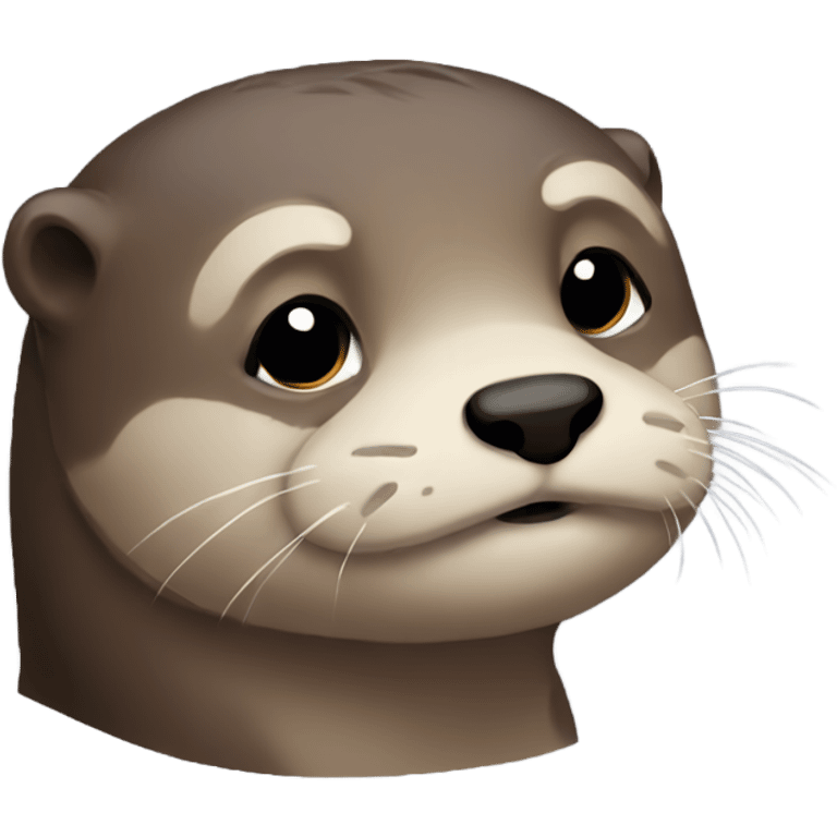 sad emoji otter. looking slightly right. emoji