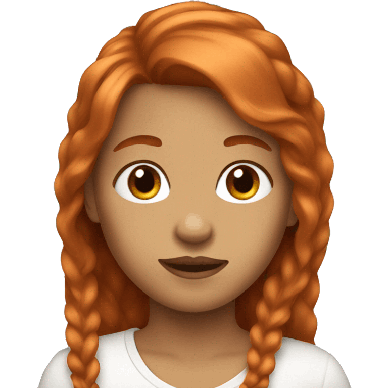 Girl with copper hair and shag mullet
 emoji