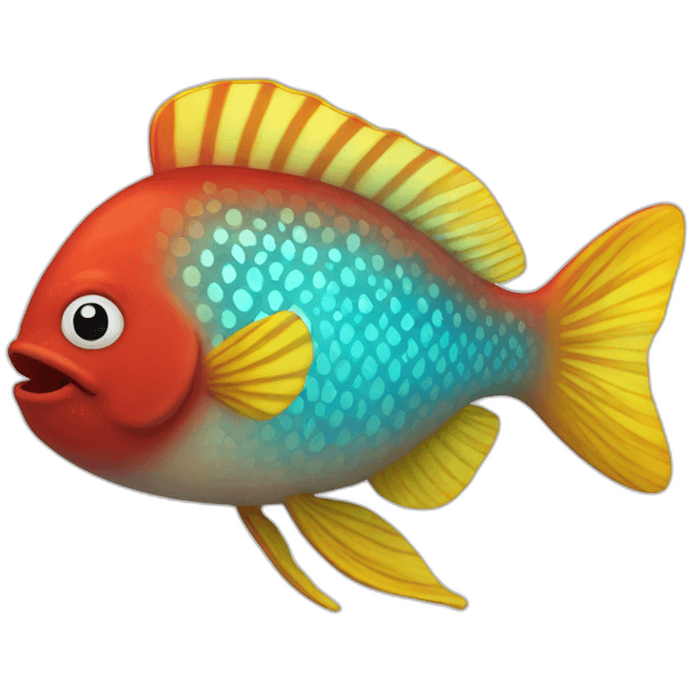 happy red yellow fish emoji