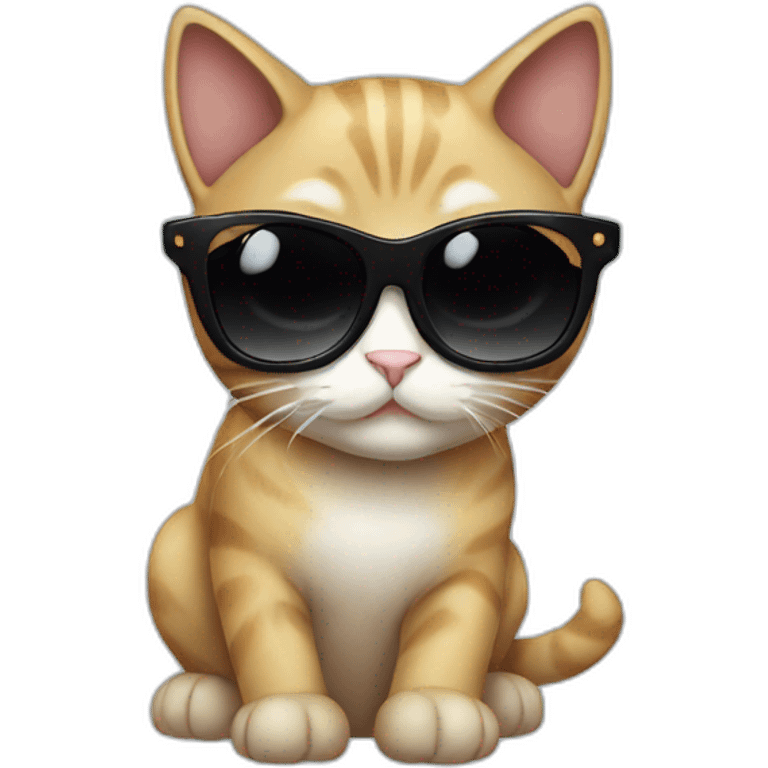 Cat sunglasses black cute emoji