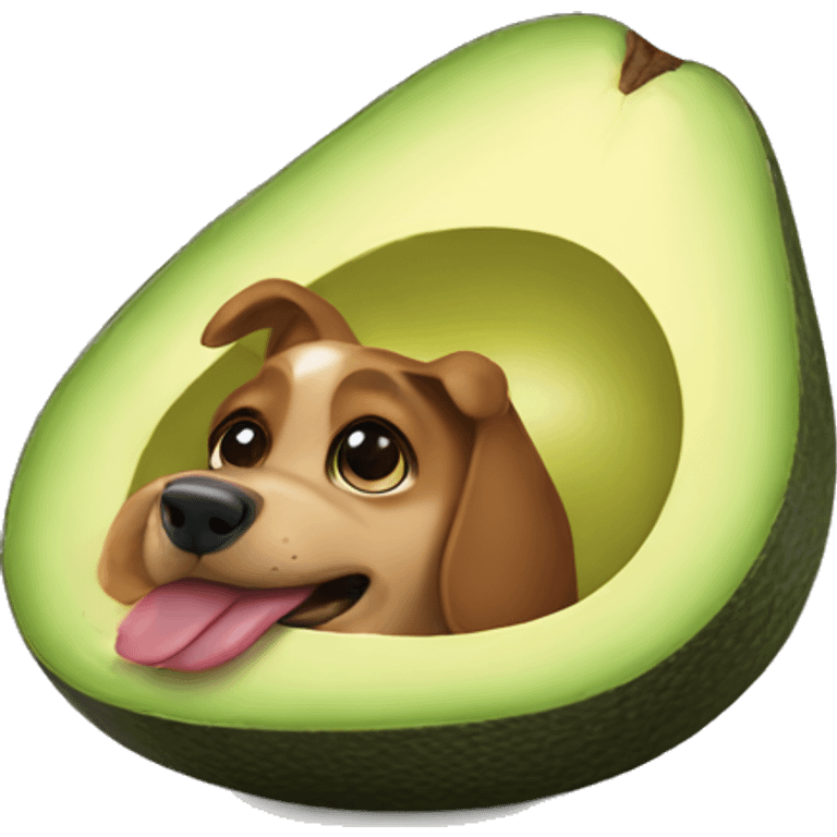 dog eating an avocado emoji