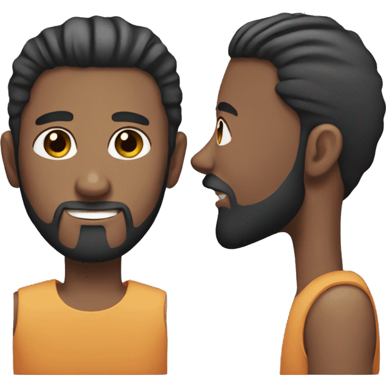 Guy with a black man bun and full beard emoji