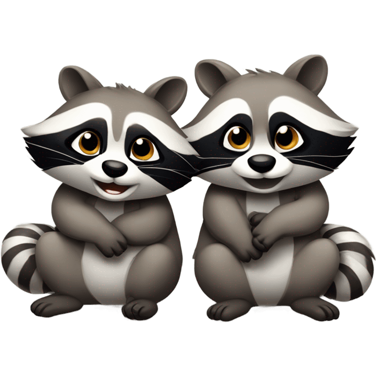 Raccoon love emoji