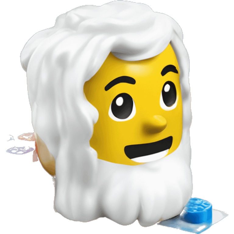 a foot above a lego brick emoji