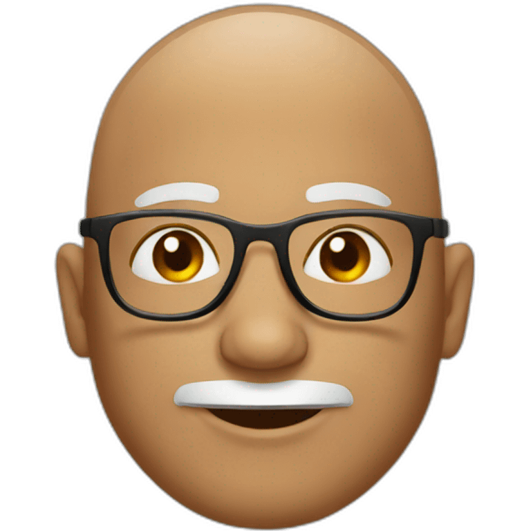 Man going bald with square glasses  emoji