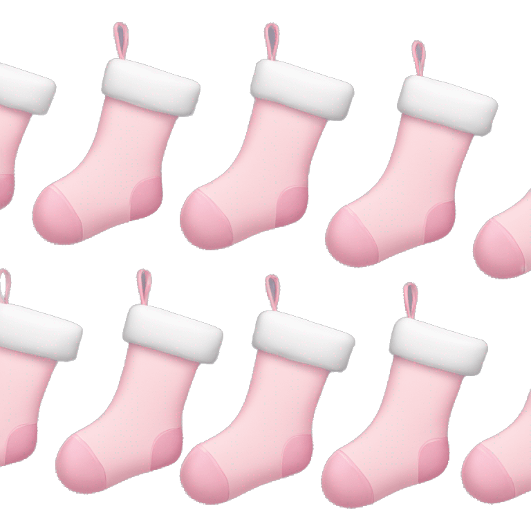 Three light pink Christmas stockings  emoji