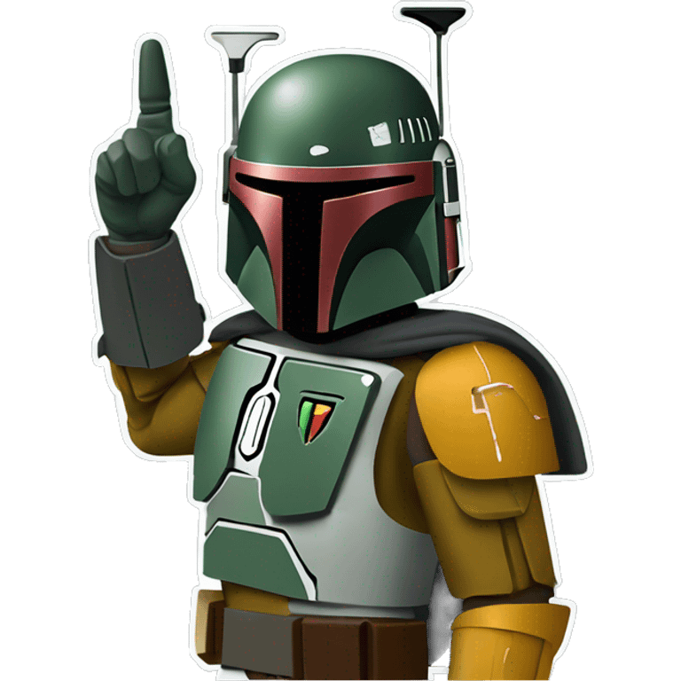 boba fett pointing up with one finger emoji