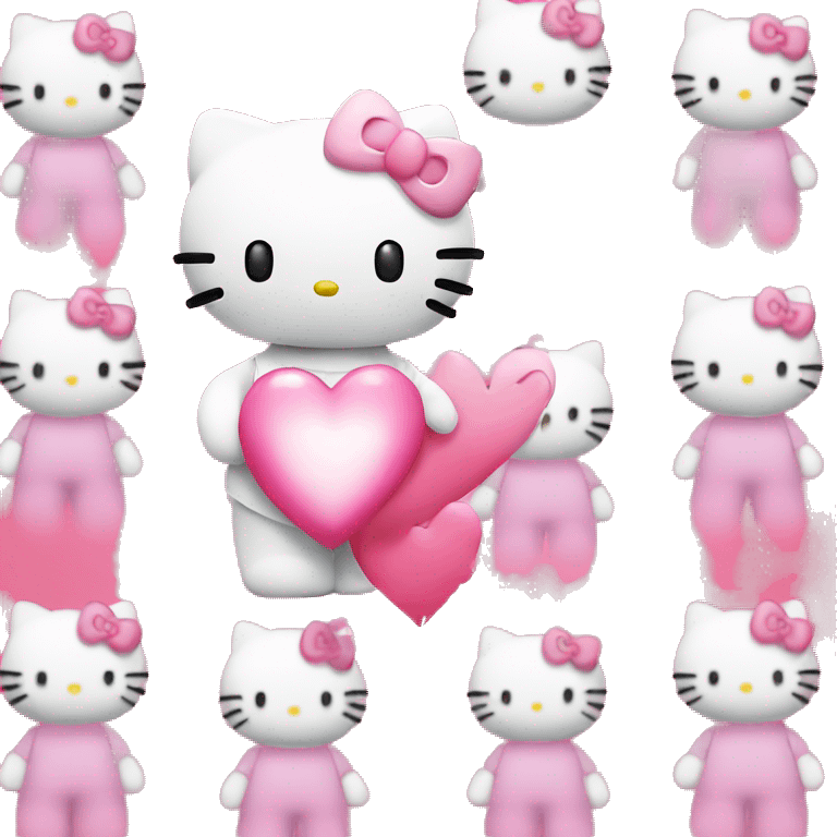 Hello kitty holding pink heart  emoji