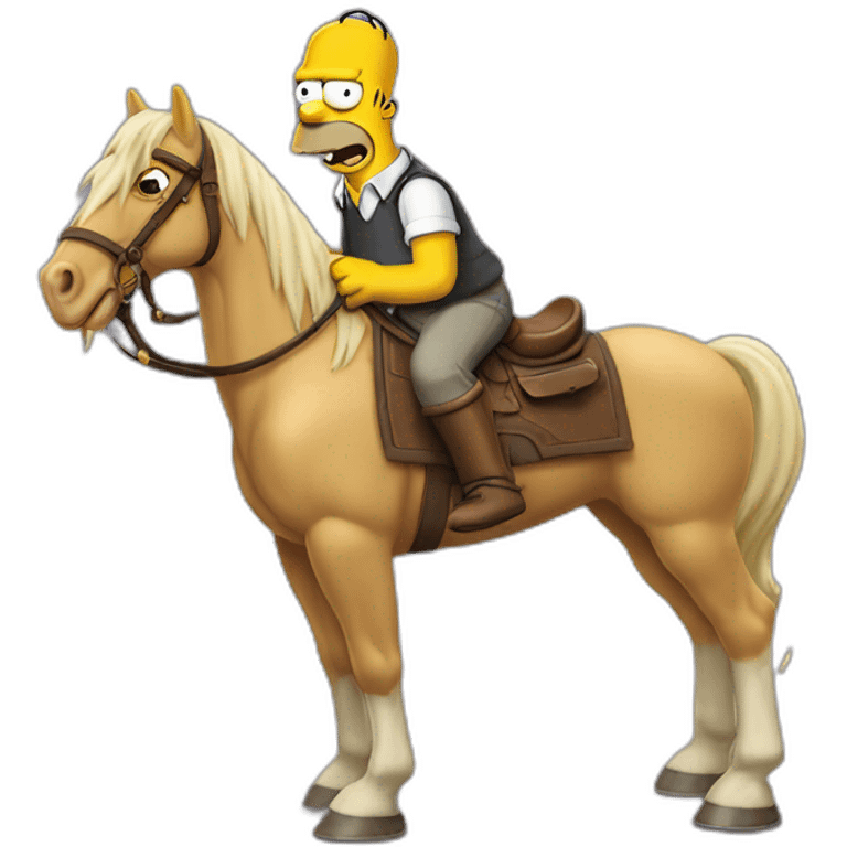 Homer simpson chevauchant un cheval emoji