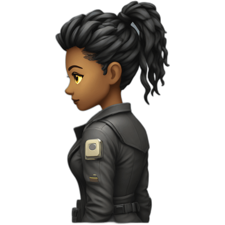 cyberpunk female detective with her back turned emoji