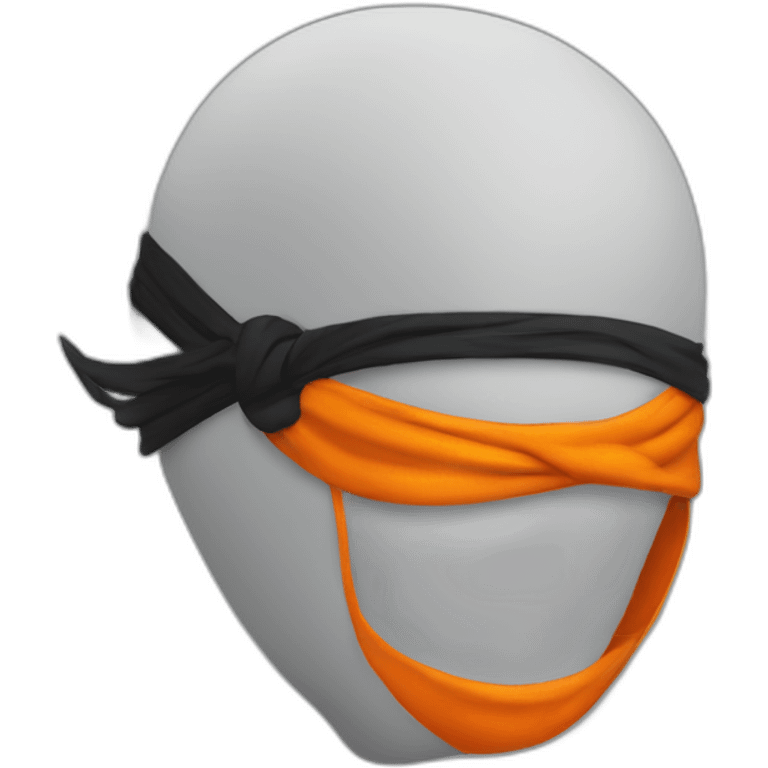 the orange head band of a ninja emoji