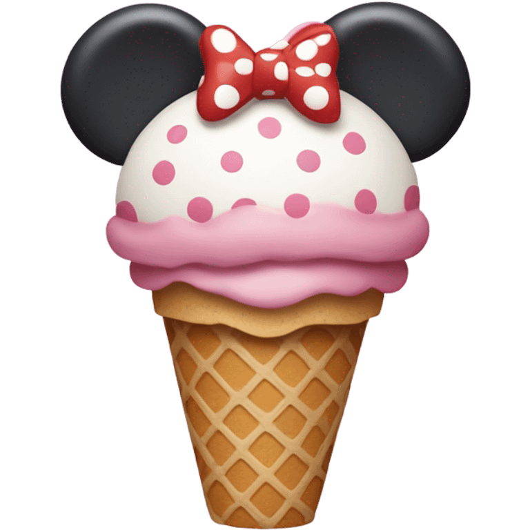 Minnie Mouse holding an ice cream  emoji