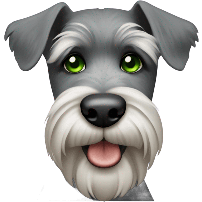 Schnauzer with green eyebrows  emoji