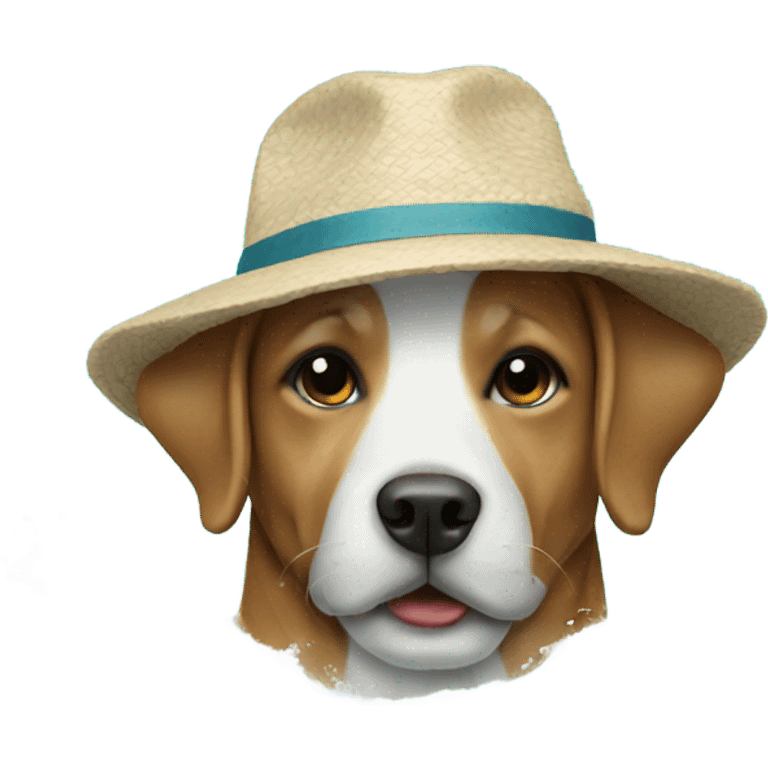 Dog wearing hat in ocean  emoji