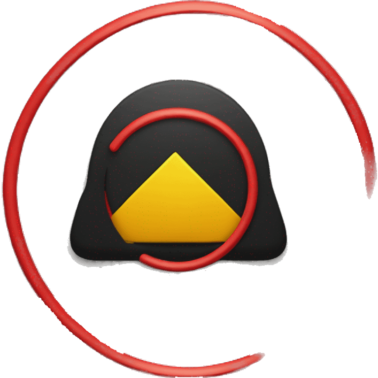 a black and red rectangle with a medium-sized yellow circle in the middle emoji