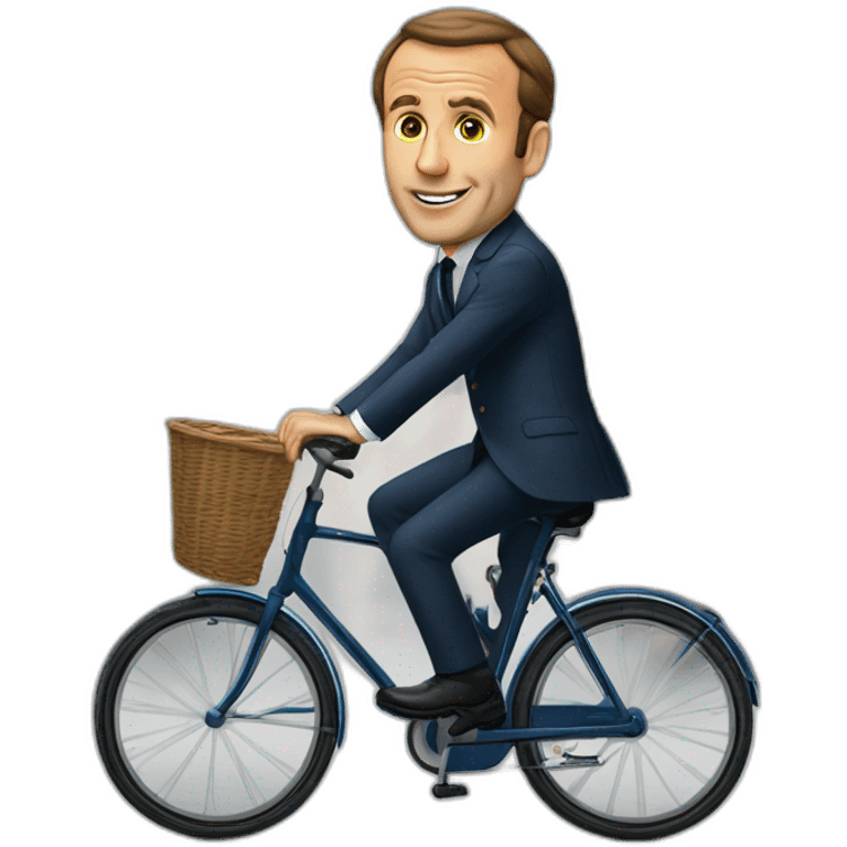 Macron sur un vélo emoji