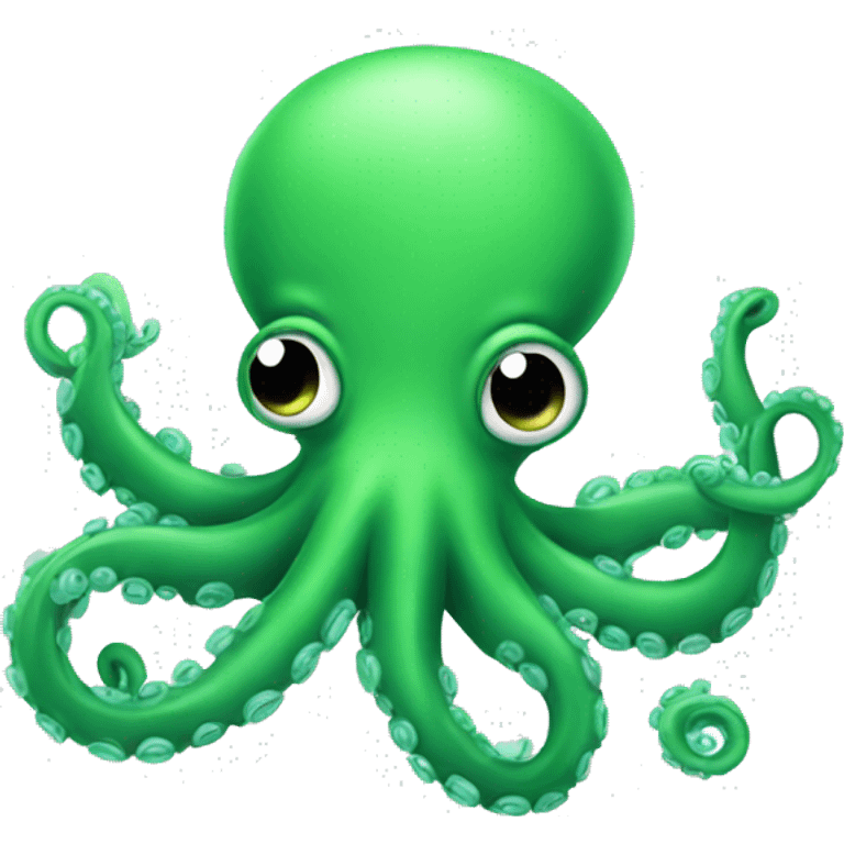 A cute green octopus emoji