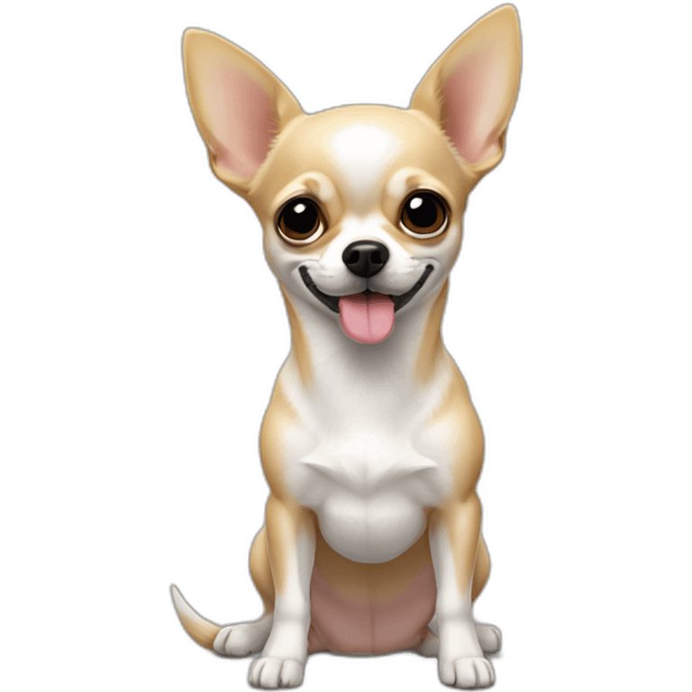 Chihuahua blanco muy gordo gracioso emoji