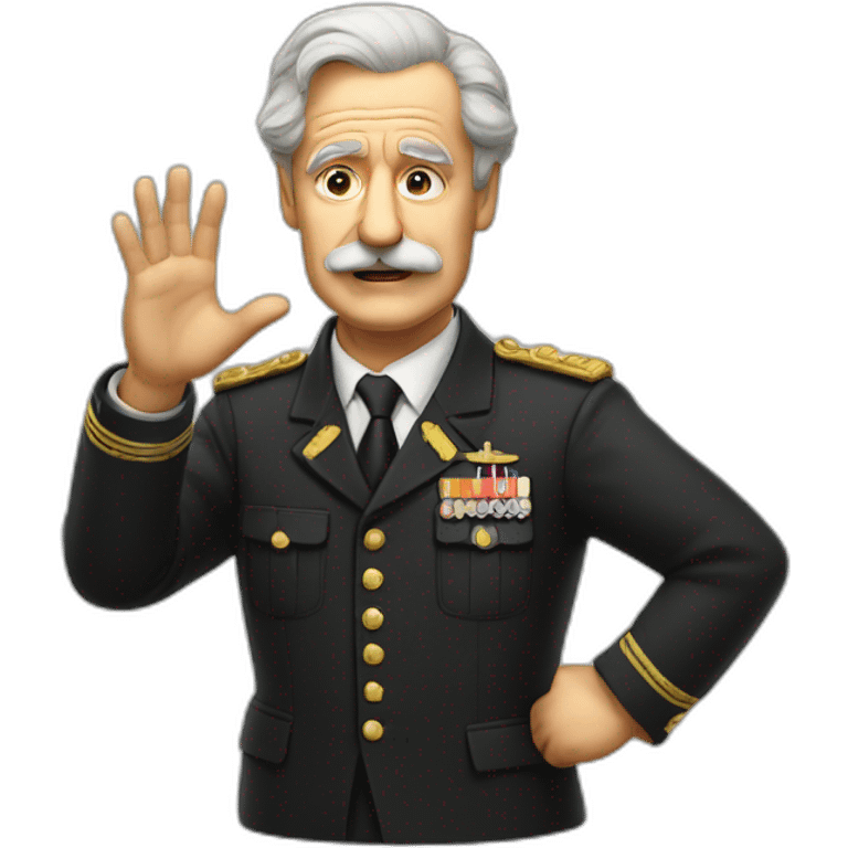 Old german president with small mustache raising his arm emoji