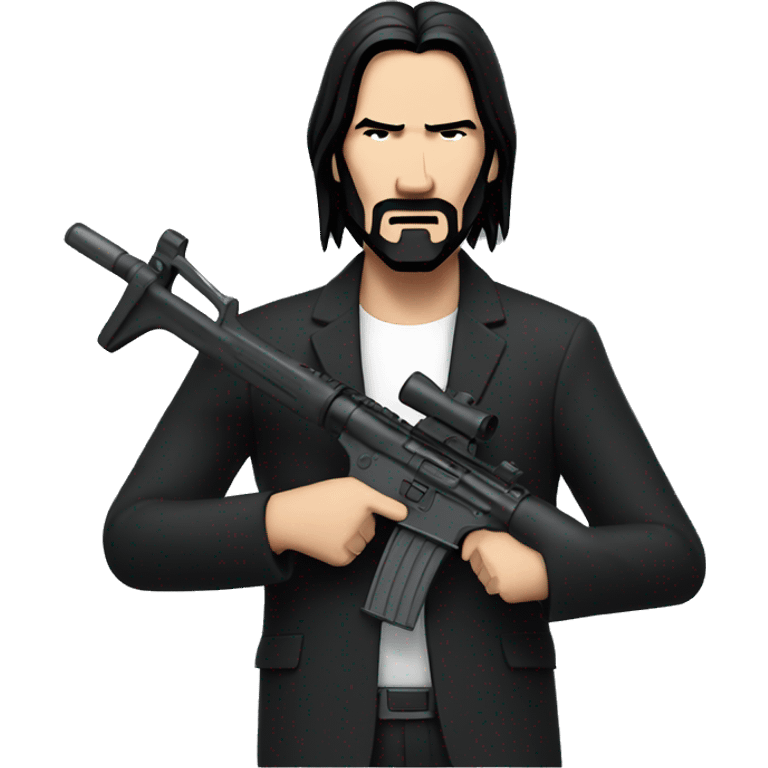 John Wick holding an AR 15 emoji