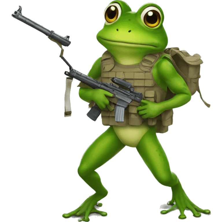 Frog going to war emoji