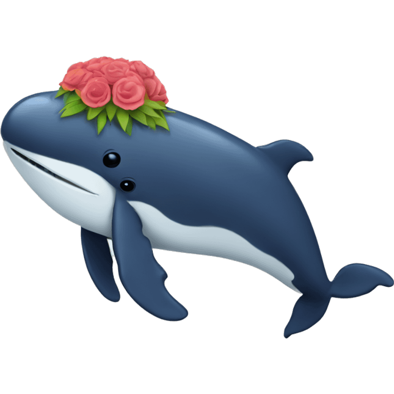 whale with a flower skirt  emoji