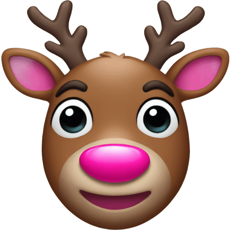 rudolph with a pink nose emoji