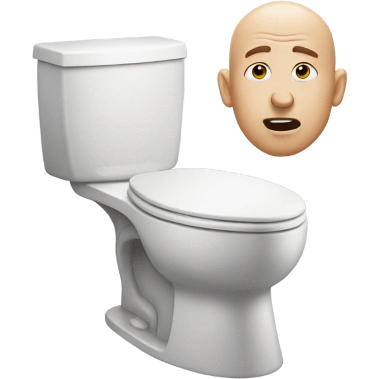 bald guy with head coming out of toilet emoji