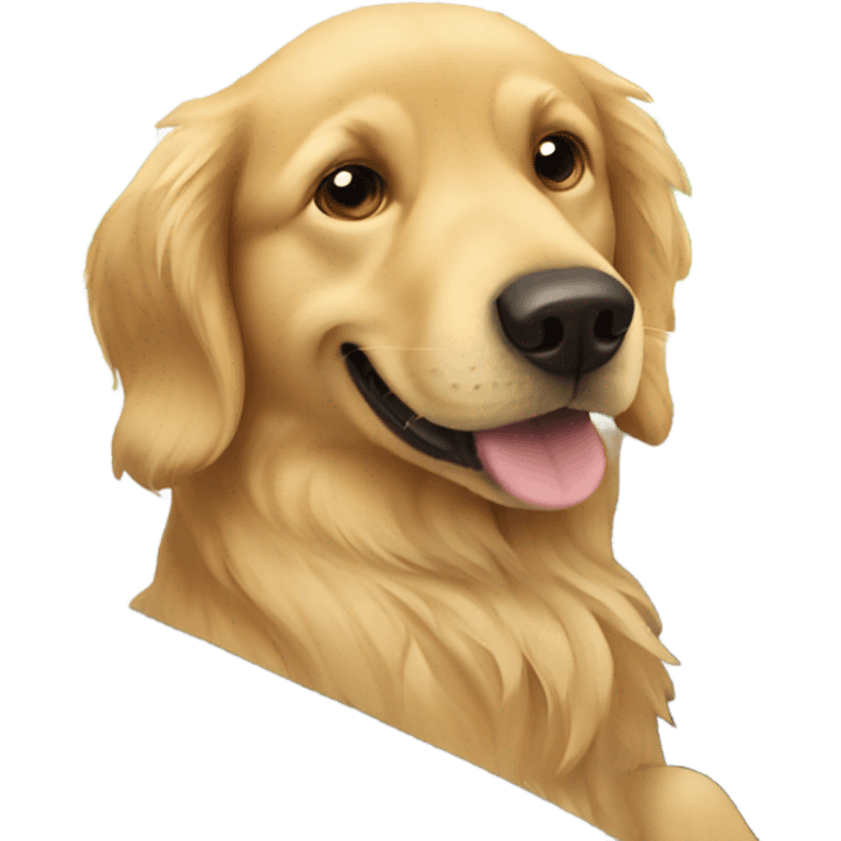 Golden retriever flying a plane  emoji