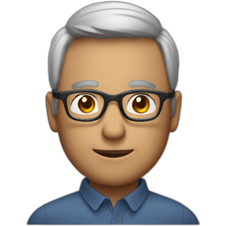 Men AI assistant with glasses 60 years old emoji