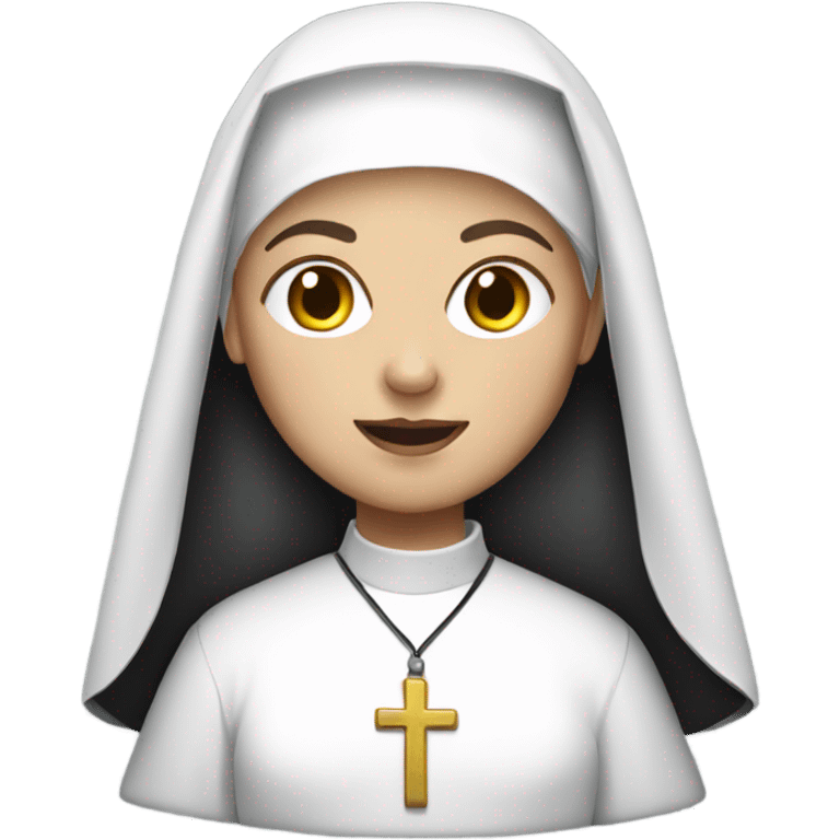 White brunette woman dressed as a nun emoji