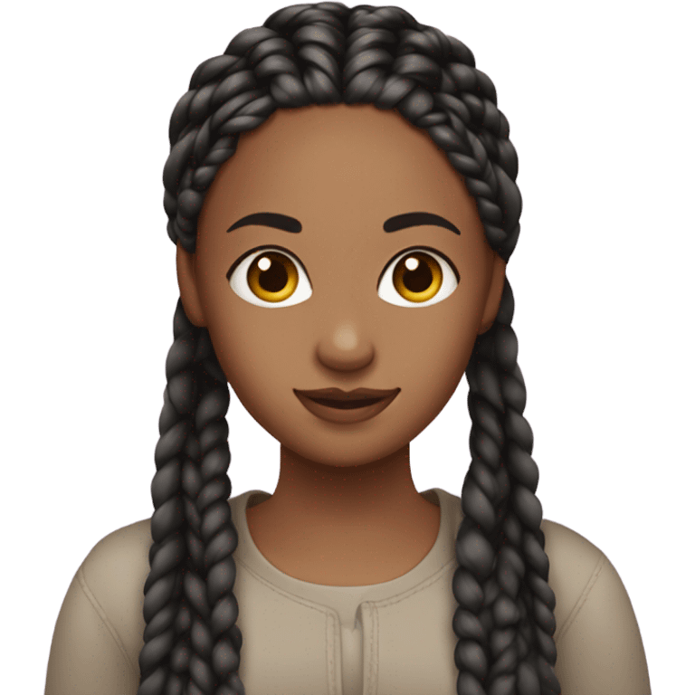 Girl with tight box braids on head emoji