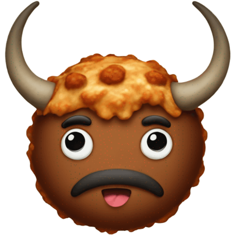 Meatball with bison horns emoji