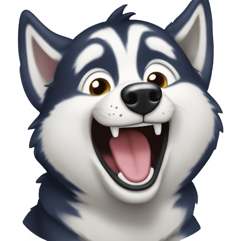 Husky laugh emoji