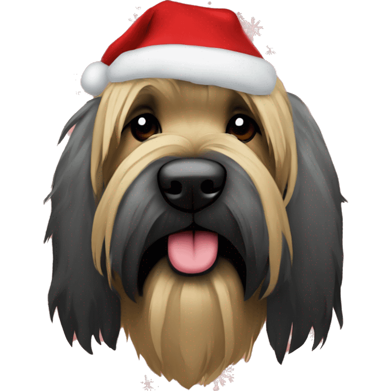 Briard in christmas Sweater  emoji