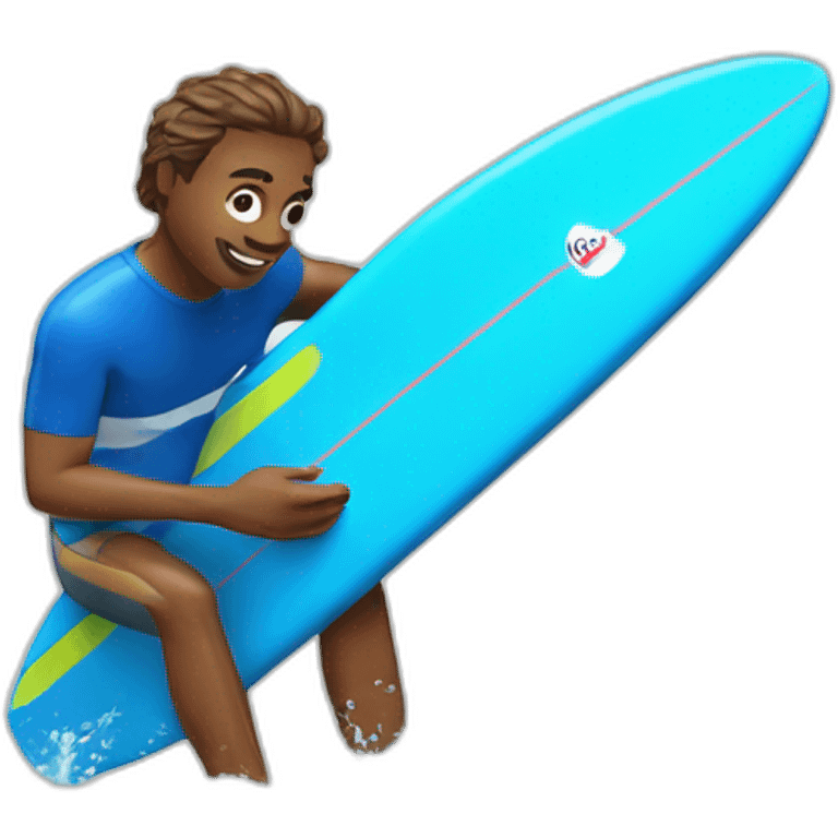 surfing while drinking fiji water emoji