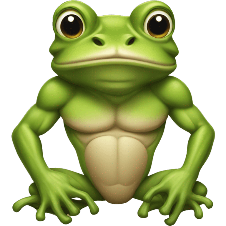 Muscular frog with topjat emoji