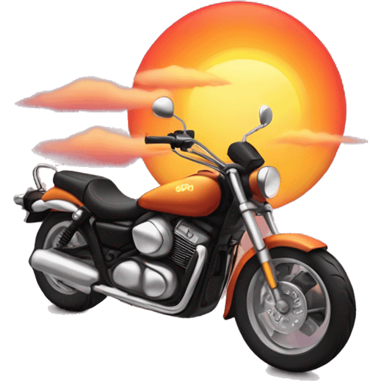 Sunset and a motorcycle  emoji