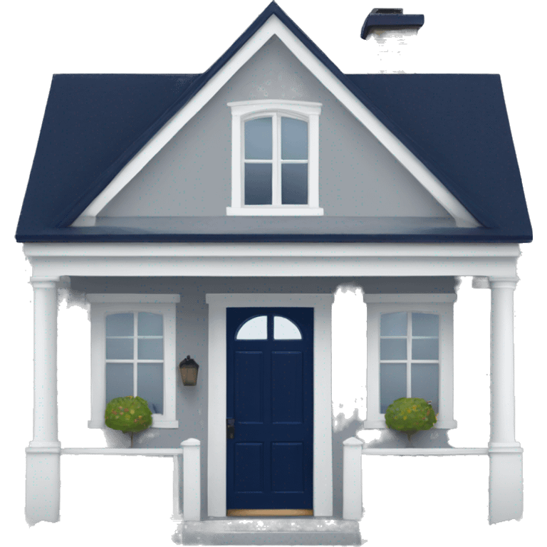 Light gray house with Navy blue front door  emoji