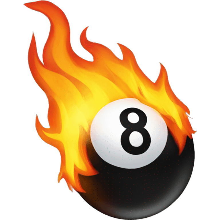 8 ball on fire emoji